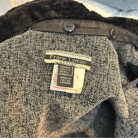 Vintage Women's Gray Jacket with Black Fur Collar - Picture 4 of 6